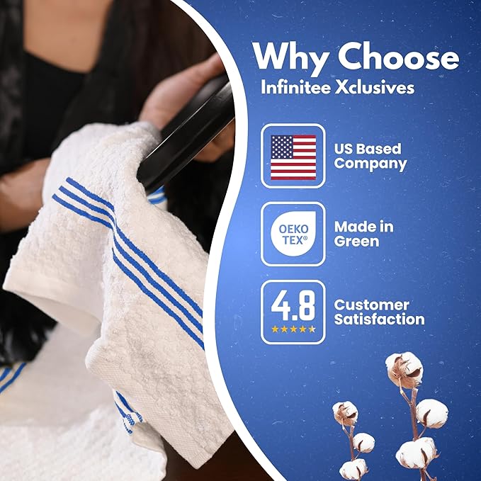 Infinitee Xclusives Premium Kitchen Towels – Pack of 3, 100% Cotton |15 x 25|