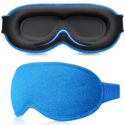 Gritin 100% Blackout Sleep Eye Mask for Women Men, Zero Pressure Sleeping Mask - Ergonomic Design 3D Cutout Eye Movement and Eyelash Friendly Night Blindfold, Ultra Soft Comfortable for Sleeping