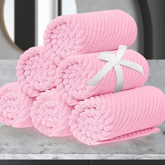 VOOVA & MOVAS Towels for Face, Luxury Hand Towels Set of 6, Fluffy Facial