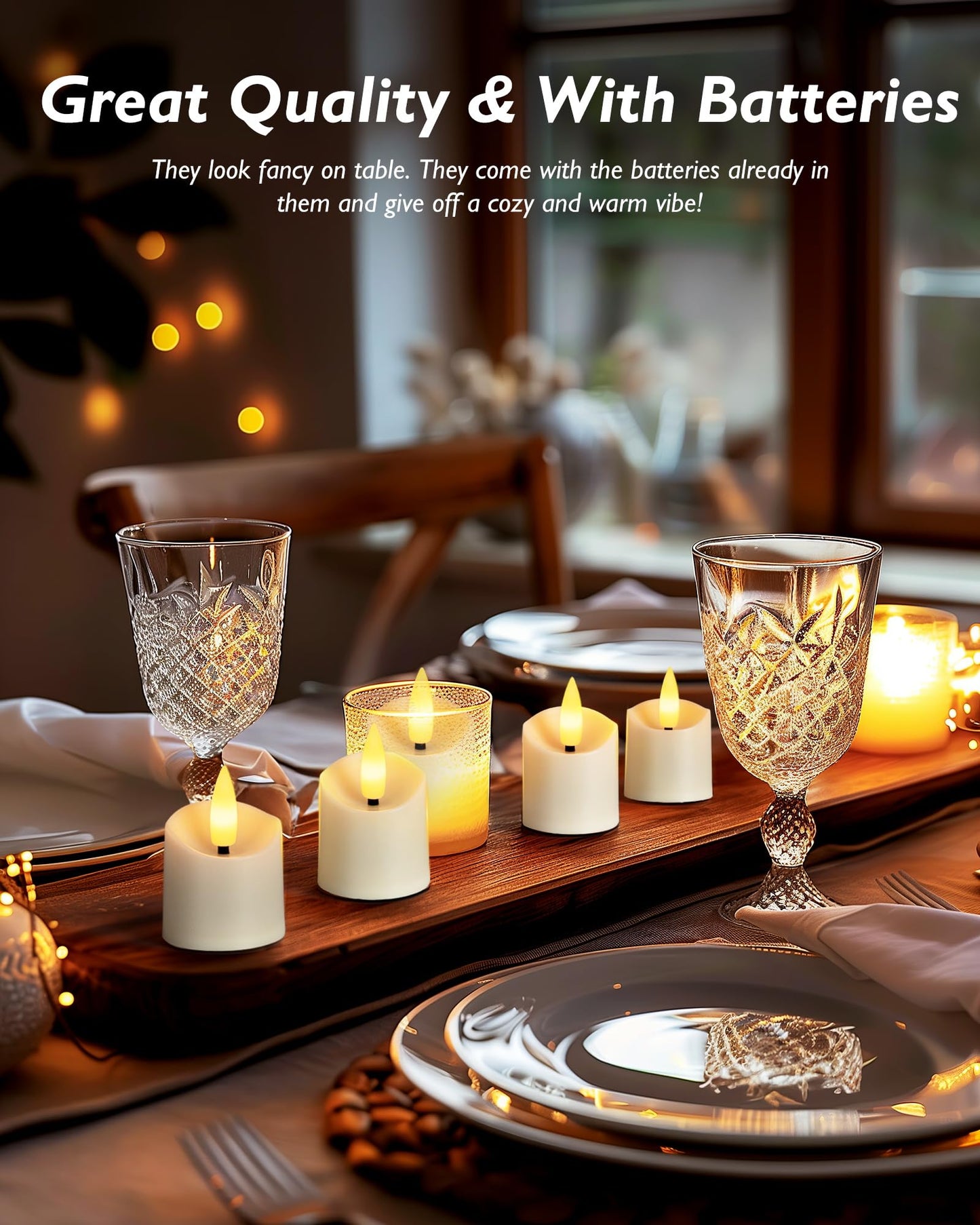 Homemory 12Pack Timer Flameless LED Votive Candles, Realistic 3D Flickering Flameless Candles, Long Lasting Battery Operated Tealight, for Thanksgiving Day, Christmas, Wedding Decor-White Base