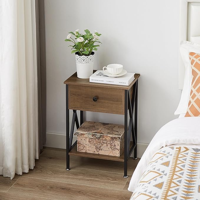 VECELO Nightstands Set of 2, Modern Bedside End Tables, Night Stands