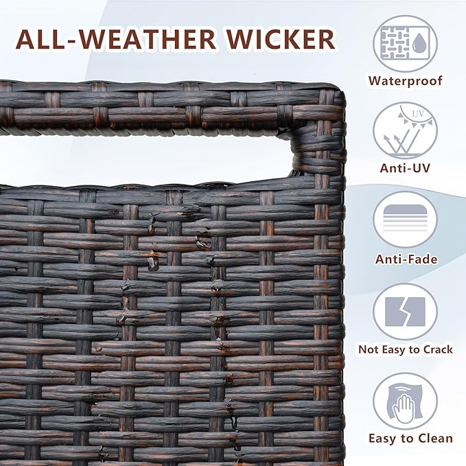 ART TO REAL Automatic Adjustable Patio Recliner Chair Relaxing Sofa Outdoor Wicker Armchair Furniture Aluminum Frame Lounge with Soft Thicken Cushion