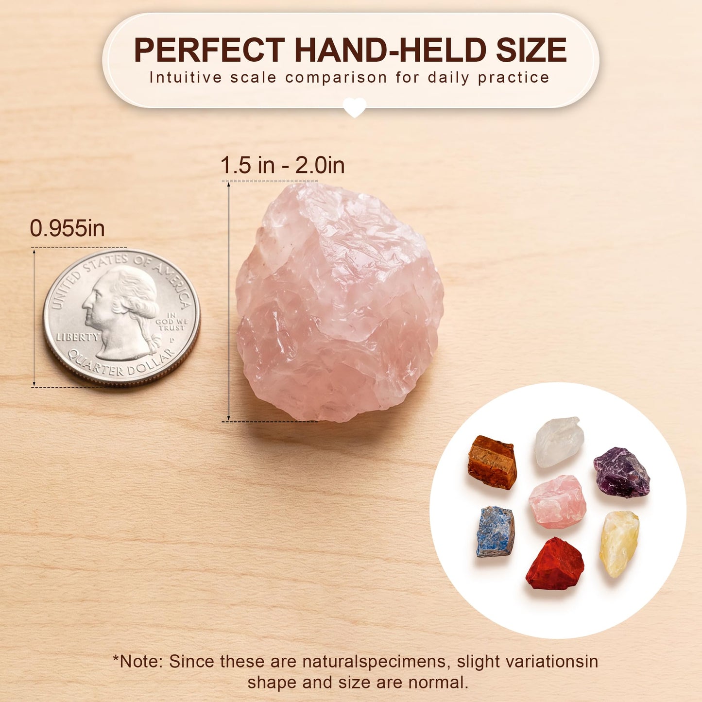 BELESTAR 7 Chakra Healing Crystals Set - Large Raw Stones Energy Alignment Kit with Wooden Gift Box & Guidebook