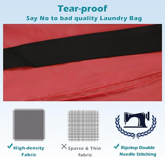 Heavy Duty Laundry Bag 2 Pack XL Nylon Laundry Bags
