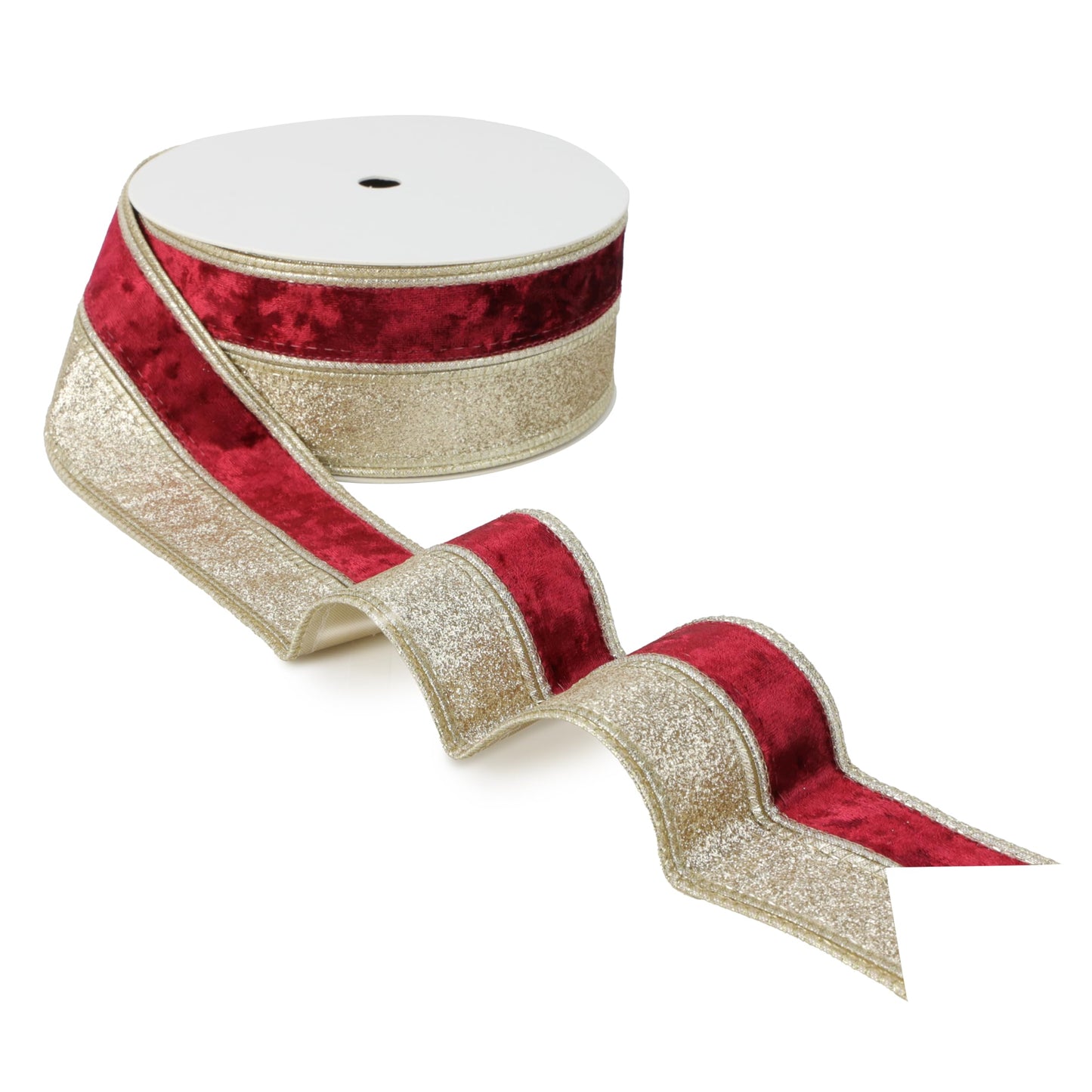 DINDOSAL Burgundy Velvet Wired Ribbon, 2.5 Inch x 10 Yards