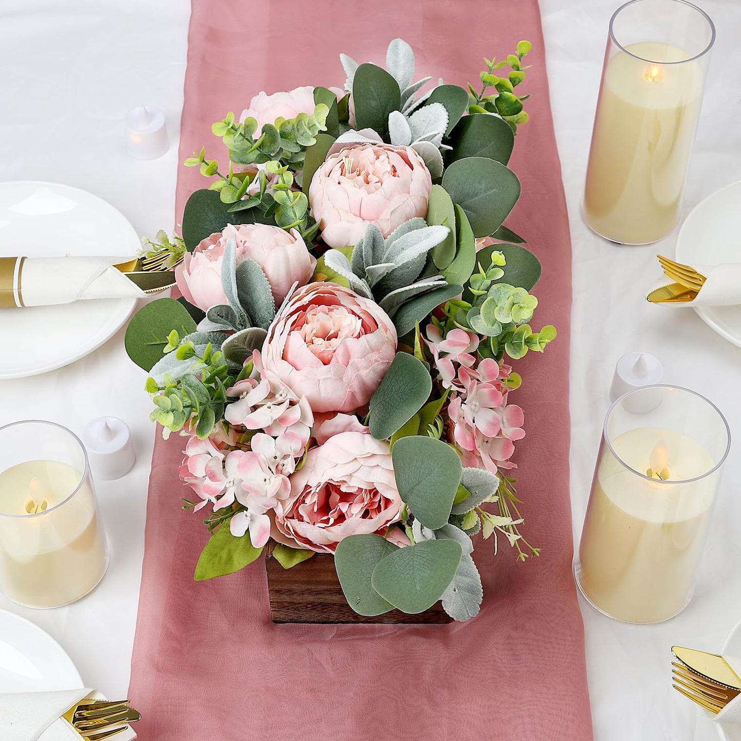Scawim Pre-Made Flower Table Centerpieces