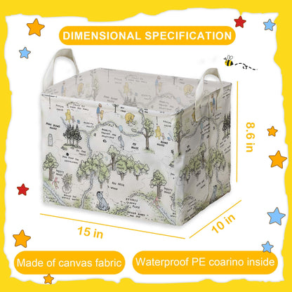 ZsaTuiy Winnie Nursery Baby Stuff, Winnie Storage Basket, Winnie Nursery Storage Baske Storage Basket With A Waterproof PE Coating, Storage Baskets Suitable For Bathroom and Bedroom