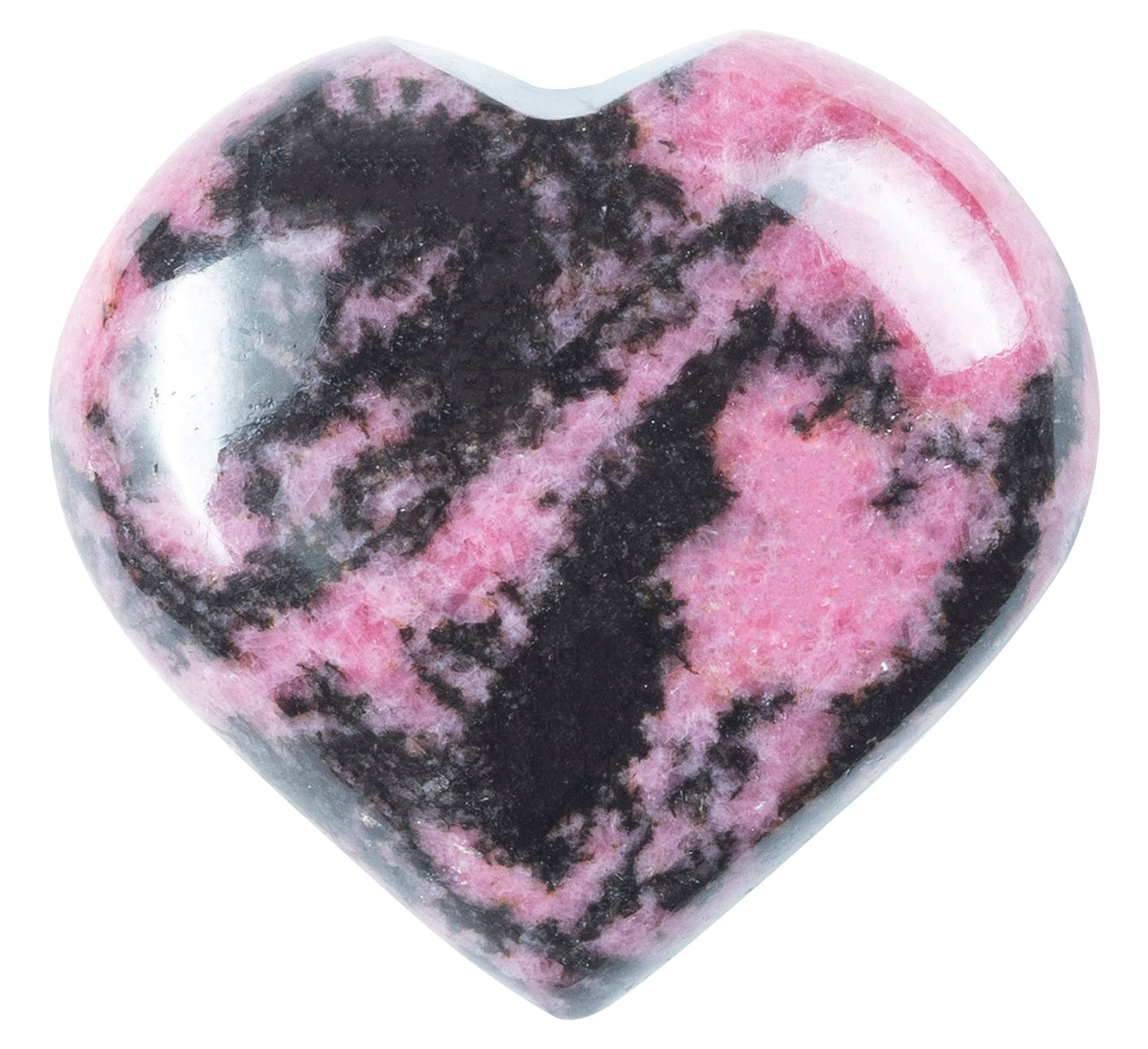 Crocon 50mm Rhodonite Heart stone Big Heart Shape Puff Stones Set 450+ Carats Pocket Crystal Healing Tumble Collection Palm Worry Stone Good Luck Charm Meditation Gift Craft Home Decor