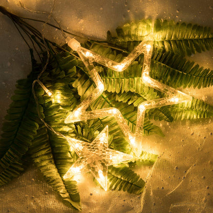 AWQ 12 Stars 138 LEDs Fairy Lights Star String Lights Star Curtain Lights 8 Modes for Christmas Wedding Home Garden Bedroom Indoor Outdoor Decor
