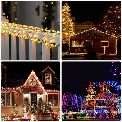 Vigdur Christmas Candy Cane Lights - 18FT LED Candy Cane Rope Lights Outdoor Waterproof Decorative Christmas Lights for Holiday Party Home Patio Indoor Xmas Decorations(216 LEDs)