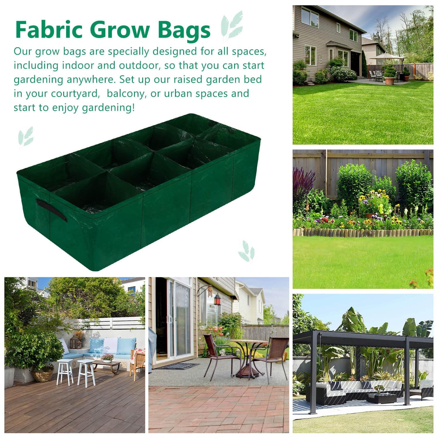 Caffox 2 Pack Fabric Raised Garden Bed, 4x2x0.8ft Plant Grow Bags for Flowers and Vegetables, 94 Gallon