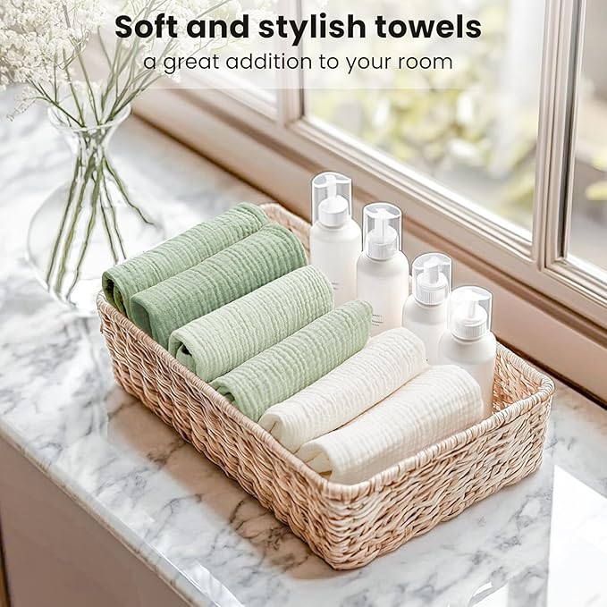 Konssy 6 Pack Face Cloths, Soft Wash Cloth