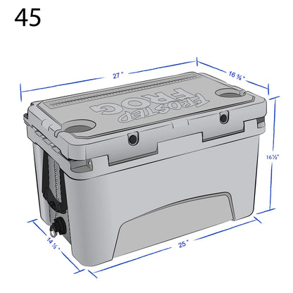 Frosted Frog Olive Green Camo 45 Quart Ice Chest Heavy Duty High Performance Roto-Molded Commercial Grade Insulated Cooler