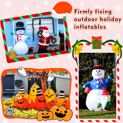 Fabulas Inflatable Stakes, 16 Pcs 7.7 Inch Plastic Tent Yard Stakes for Inflatables Christmas Halloween Thanksgiving Outdoor Holiday Decorations Garden Lawn Camping Replacement Accessories, Black