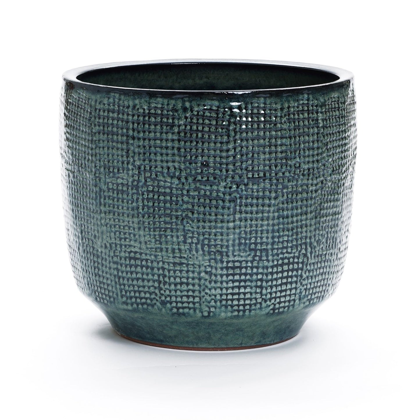 LuxenHome 15.5" Dia Large Ceramic Pots for Plants, Modern Green Glazed Planters for Outdoor Plants, Round Indoor Flower Pots with Drainage Hole and Rubber Plug for Home Garden Patio