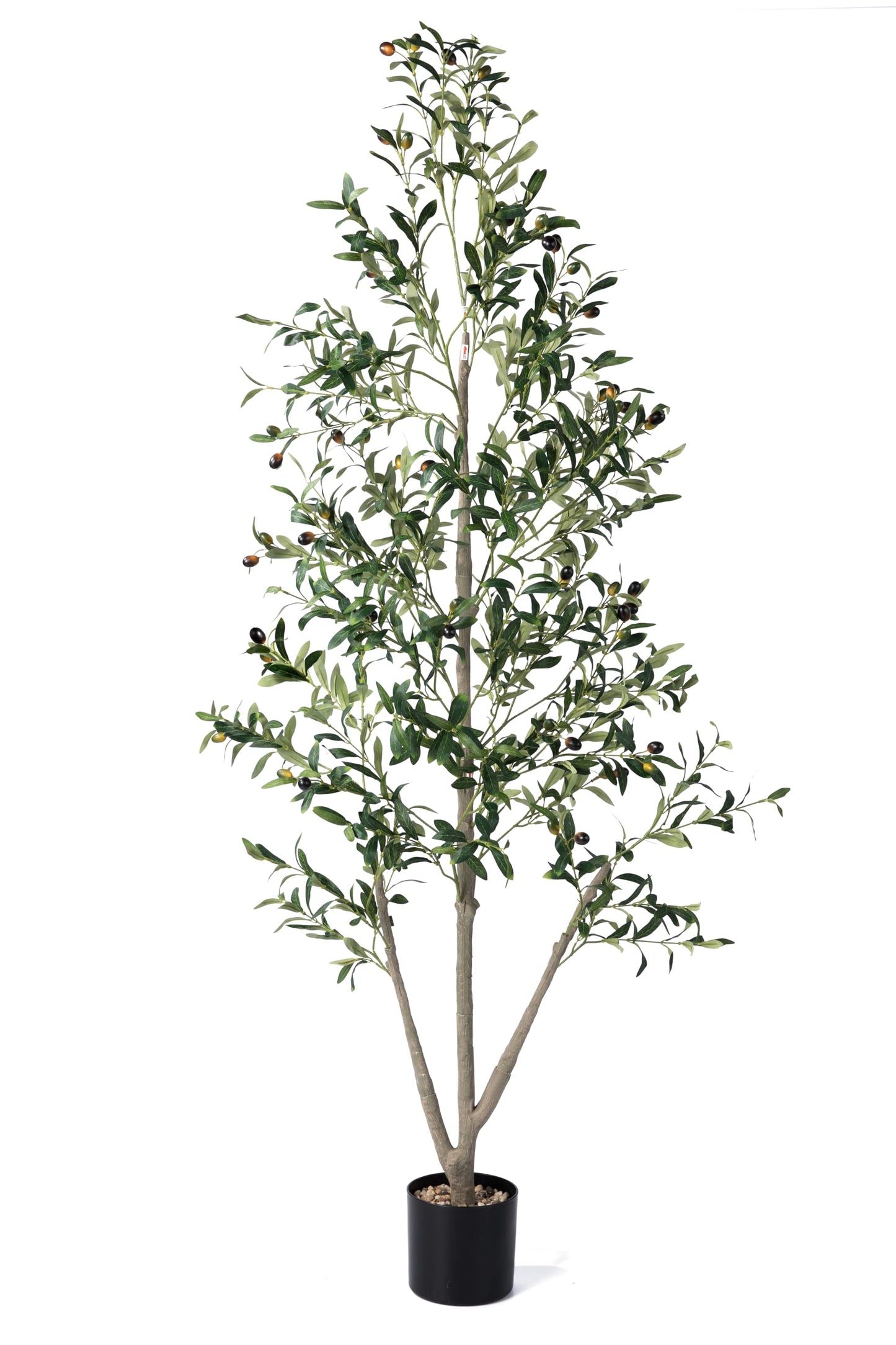 Olive Trees Artificial Indoor, 5FT Tall Faux Olive Tree with Moss and Planter, Artificial Plants Indoor with Natural Wood Trunk and Lifelike Fruits, Fake Tree for Home Office Living Room Decor