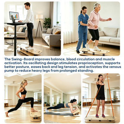 Wooden Balance Board & Wobble Board with Spring System, Adjustable Balance Board for Standing Desk, Stability Trainer for Physical Therapy, Core Strength, Posture Improvement & Home Office Use