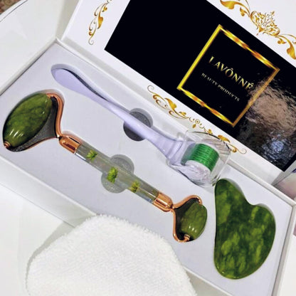 100% Authentic Jade Roller and Gua Sha Set for face I Derma Roller I Facial Tools I Real Guasha I Premium Quality I Mother's Day Gift for wife
