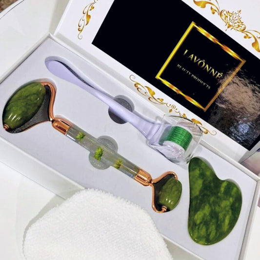 100% Authentic Jade Roller and Gua Sha Set for face I Derma Roller I Facial Tools I Real Guasha I Premium Quality I Mother's Day Gift for wife