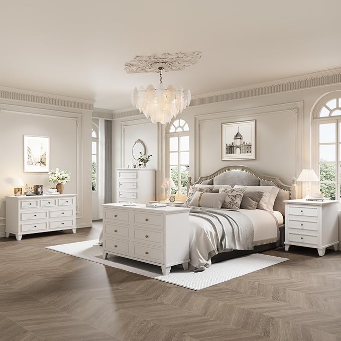 IDEALHOUSE 3 Drawer Dresser, Wooden Storage Chest of Drawers
