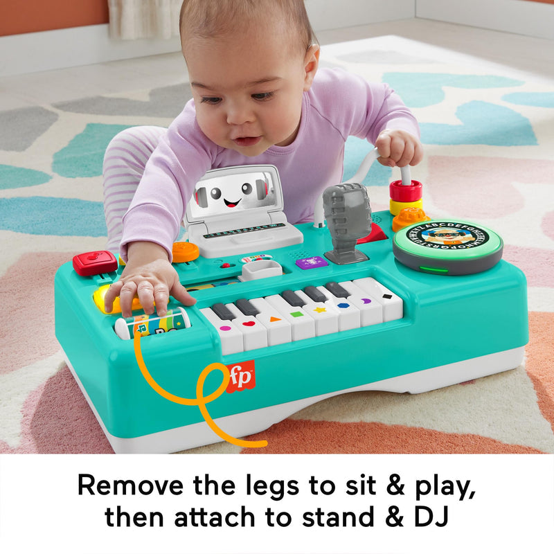 Fisher-Price Baby & Toddler Activity Table, Laugh & Learn Mix & Learn DJ Table, Musical Learning Toy with Lights & Sounds, GERMAN Version, HRB63