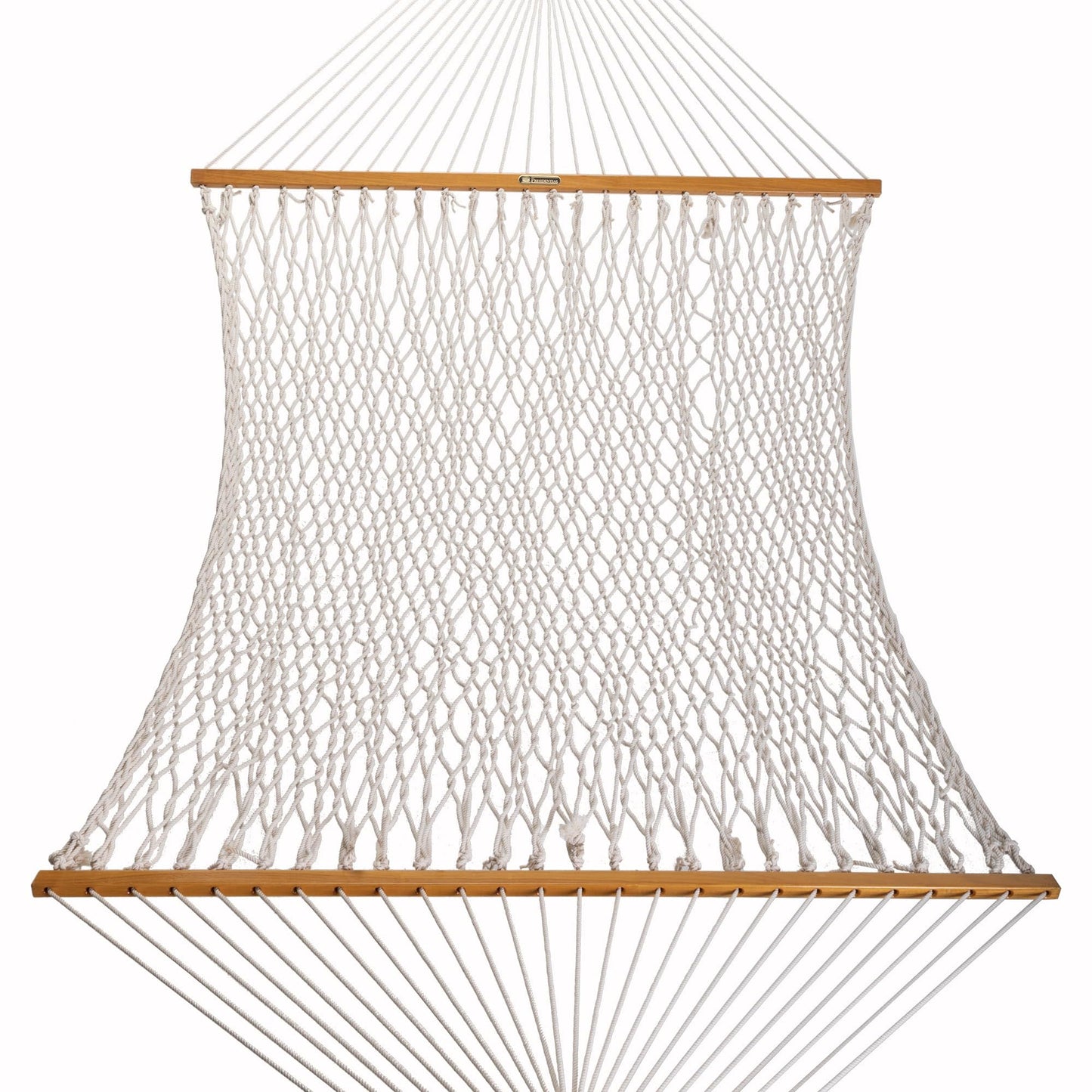 Original Pawleys Island Deluxe Oatmeal DuraCord Rope Hammock – 13 ft. x 65 in, 2-Person, 450 lb Capacity, Oak Spreader Bar, Zinc-Plated Hardware, Handcrafted in the USA