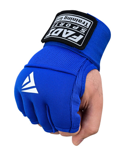 FADI Sports Unisex Gel Boxing Hand Wraps Inner Gloves – Quick Wraps with Wrist Support for MMA, Muay Thai, Kickboxing & Martial Arts Training (Blue, Large)