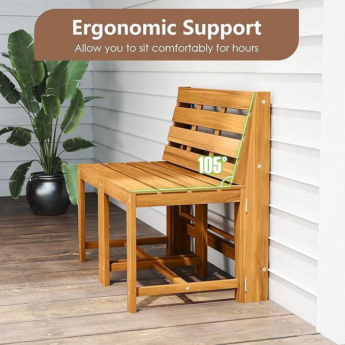 Tangkula 3-in-1 Convertible Bench Picnic Table, Space-Saving Patio Convert A