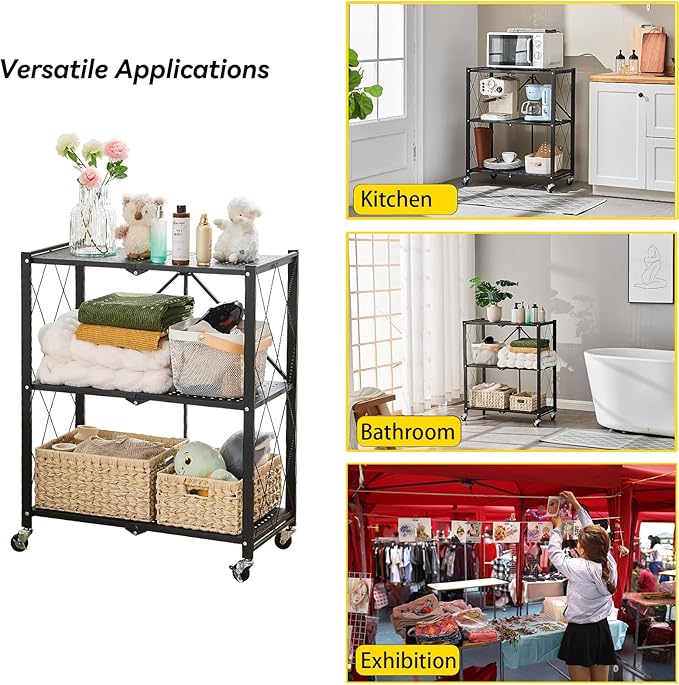 BRIAN & DANY 3-Tier Foldable Storage Shelves