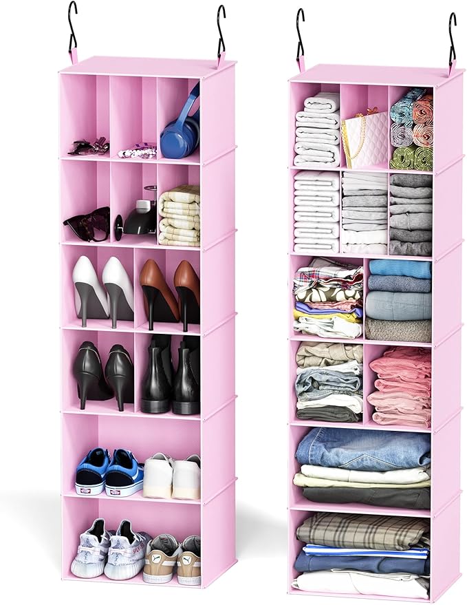 SpaceAid 2 Pack Hanging Closet Organizer and Storage