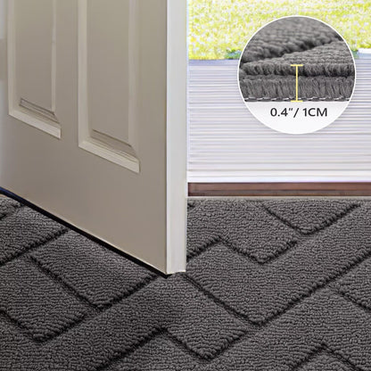 Biscpro Door Mats Indoor, Dirt Trapper Mat Absorbent Non-Slip Low Profile Doormat for Entrance, Inside, Kitchen, Front Door Mat Washable for Pets and Dogs— 50x80 cm, Grey