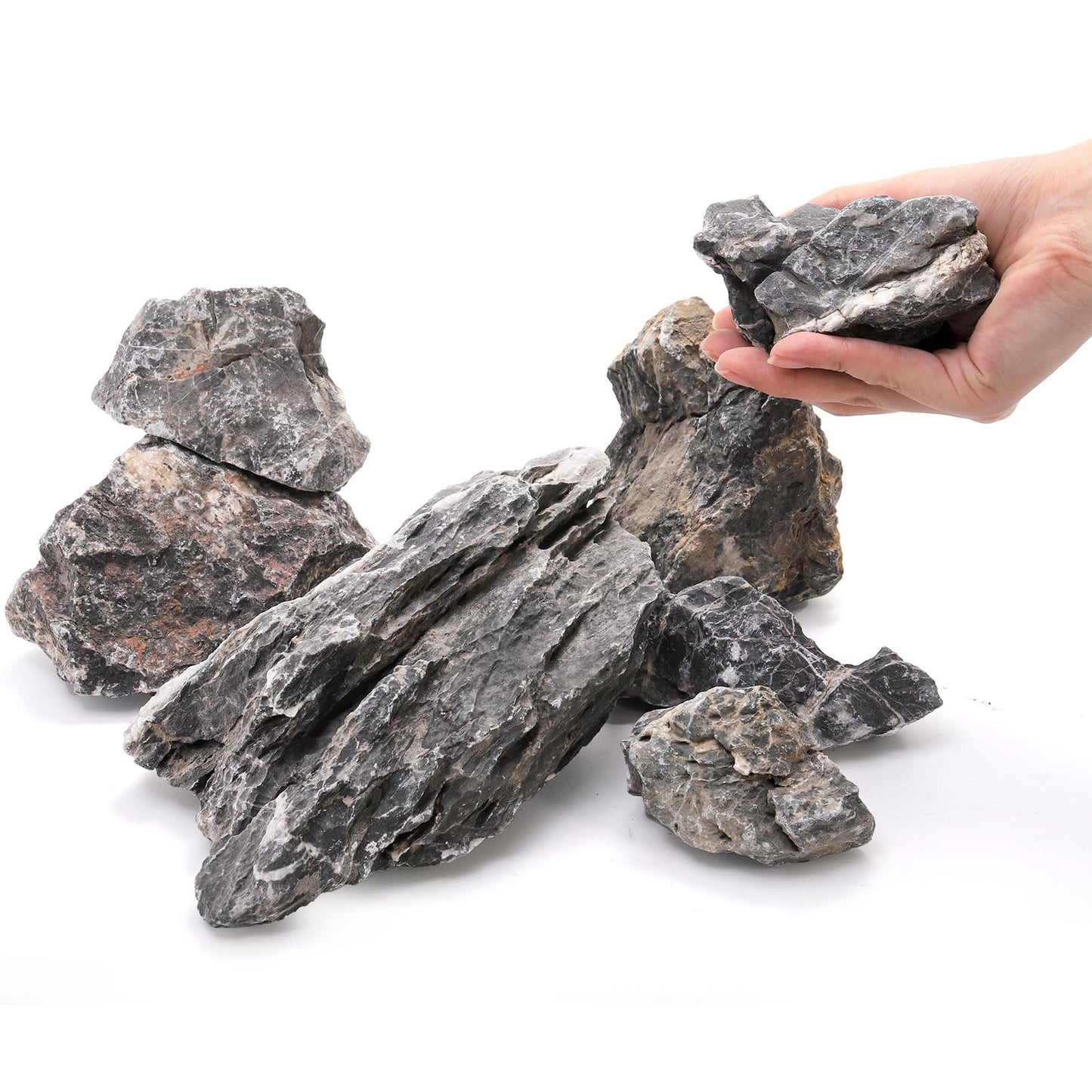 Eorbow 12lb Seiryu Stone, Aquarium Rocks for Terrariums, Paludarium, Vivariums, Reptile, Amphibian Enclosures, Fish Tank Decor for Aquarium Landscaping Models