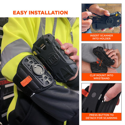 Ergodyne Squids 5545 Armband, Wristband Scanner Mount, Adjustable to Fit Phones, Scanners, Mobile Computers, PDA