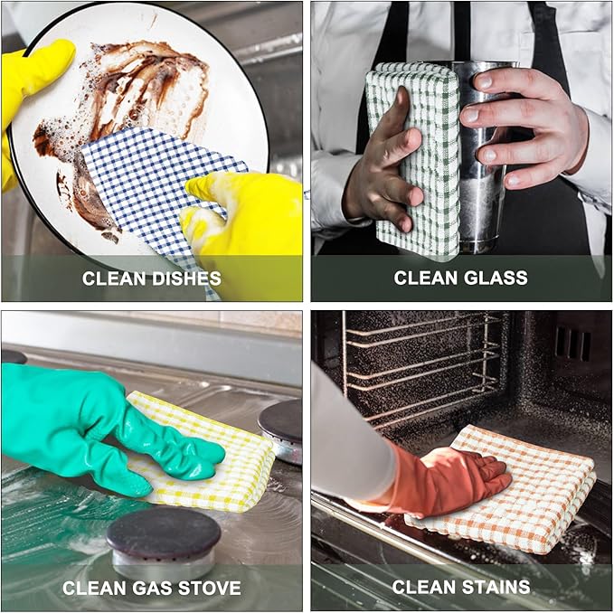 Nialnant 12 Pack Dish Towels for Kitchen, 100% Cotton Soft Dish Rags, Quick