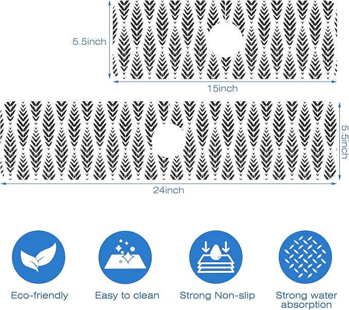 Bohemian Ethnic Herringbone Dish Drying Mat