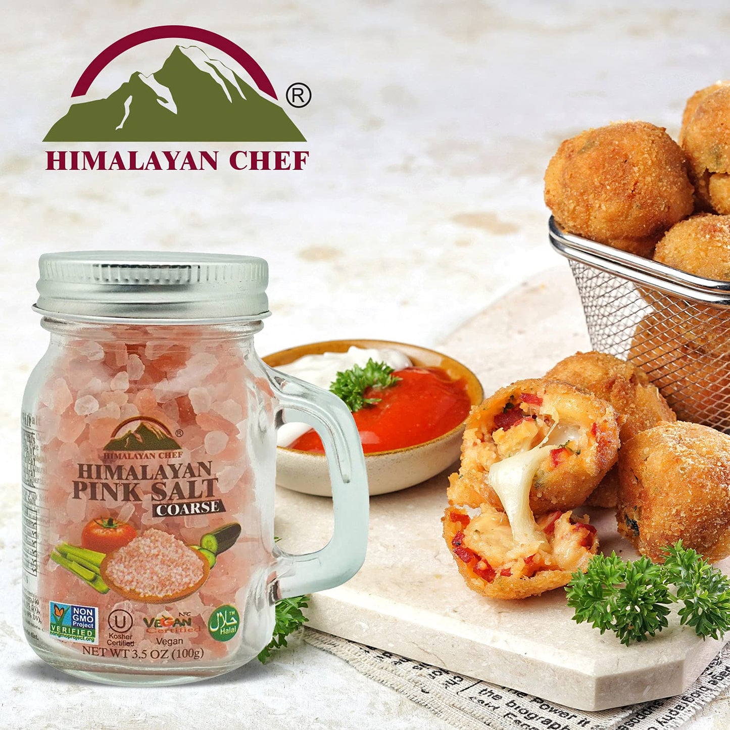 Himalayan Chef Pink CoarseMason Jar s, Coarse Salt (Small Mason Jar), 3.5 Ounce