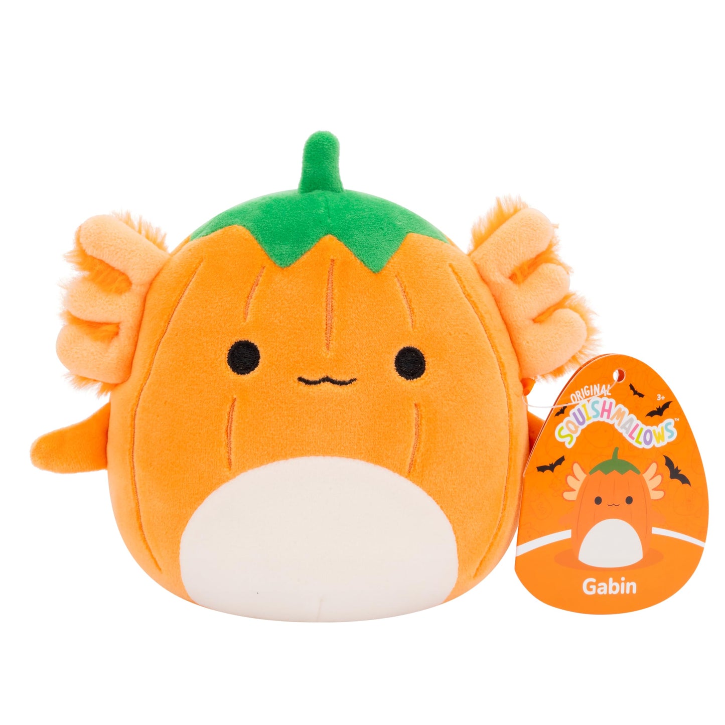 Squishmallows Original 5-Inch Halloween 4-Pack – Gabin Pumpkin Axolotl, Fitzy Goblin Holding Latte, Malcolm Bat Mushroom, Ms. K Purple Clown – Official Jazwares Plush (Little)