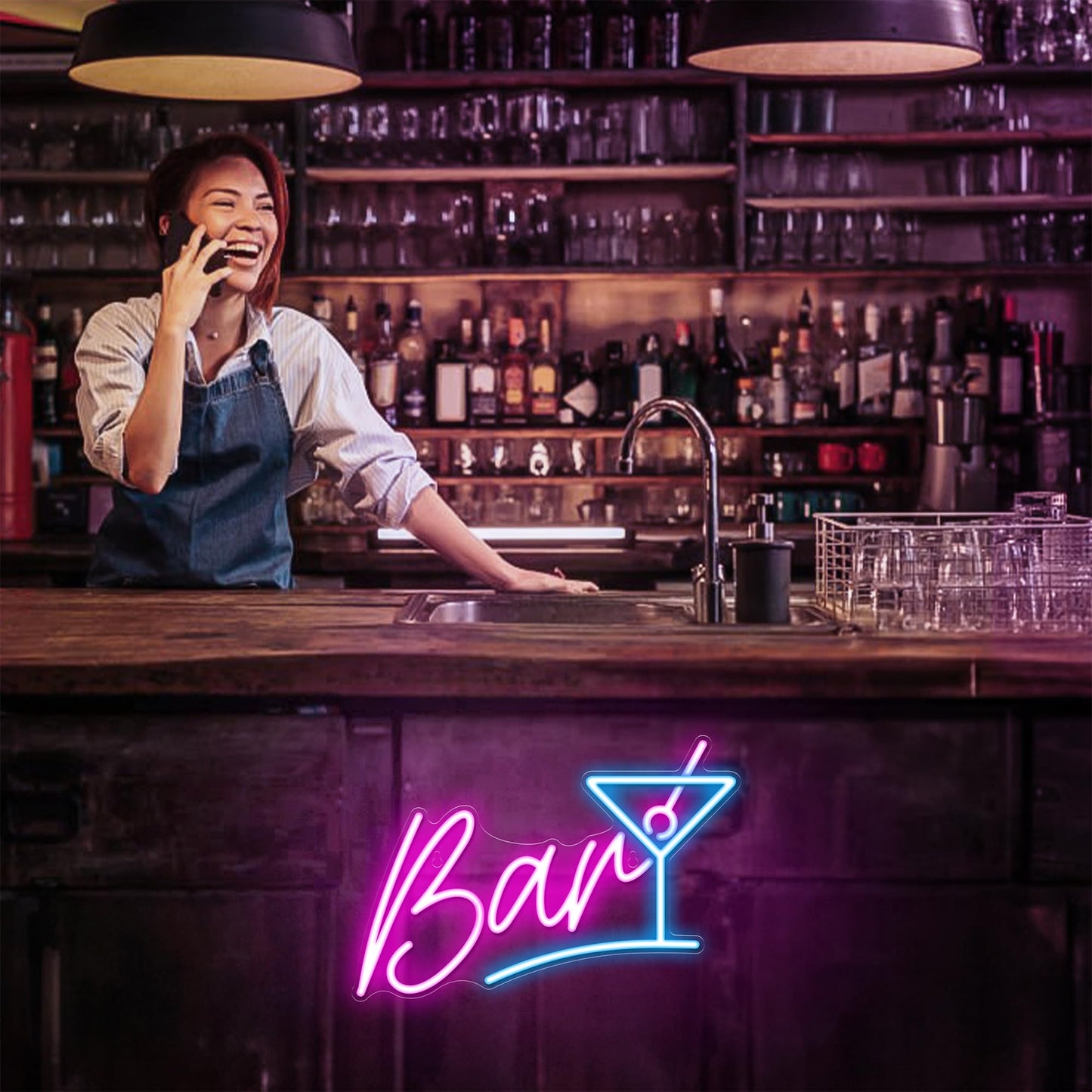 Kavaas Bar Neon Sign for Home Bar, LED Bar Sign for Man Cave Pub Cocktails Party - Best Gifts for Husband, Father, Birthday, Christmas