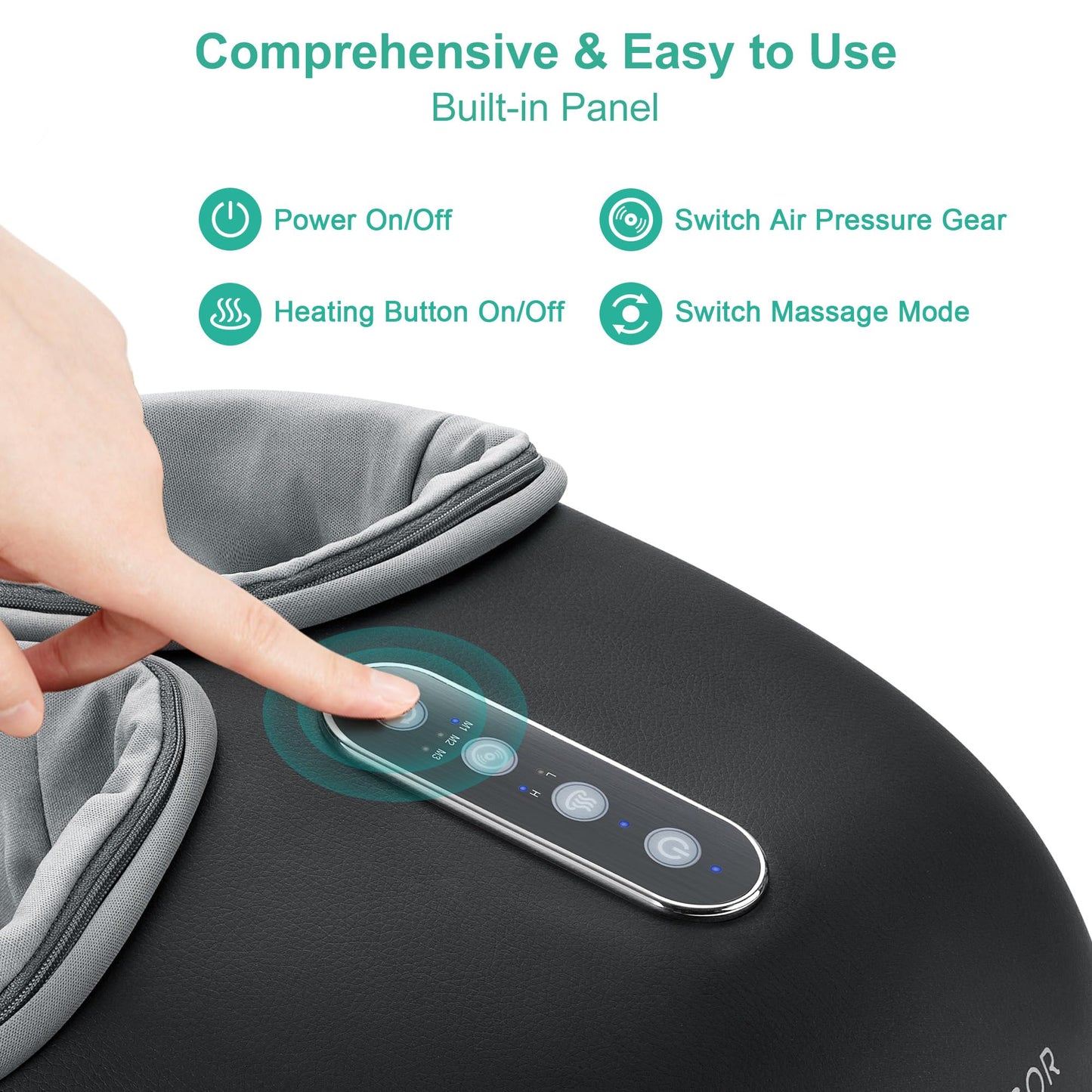 Medcursor Foot Massager Machine with Heat, Delivers Relief for Tired Muscles & Plantar, Deep Kneading Therapy, Multi-Level Settings for Home, Office Use, Size up to 13", FSA HSA Eligible
