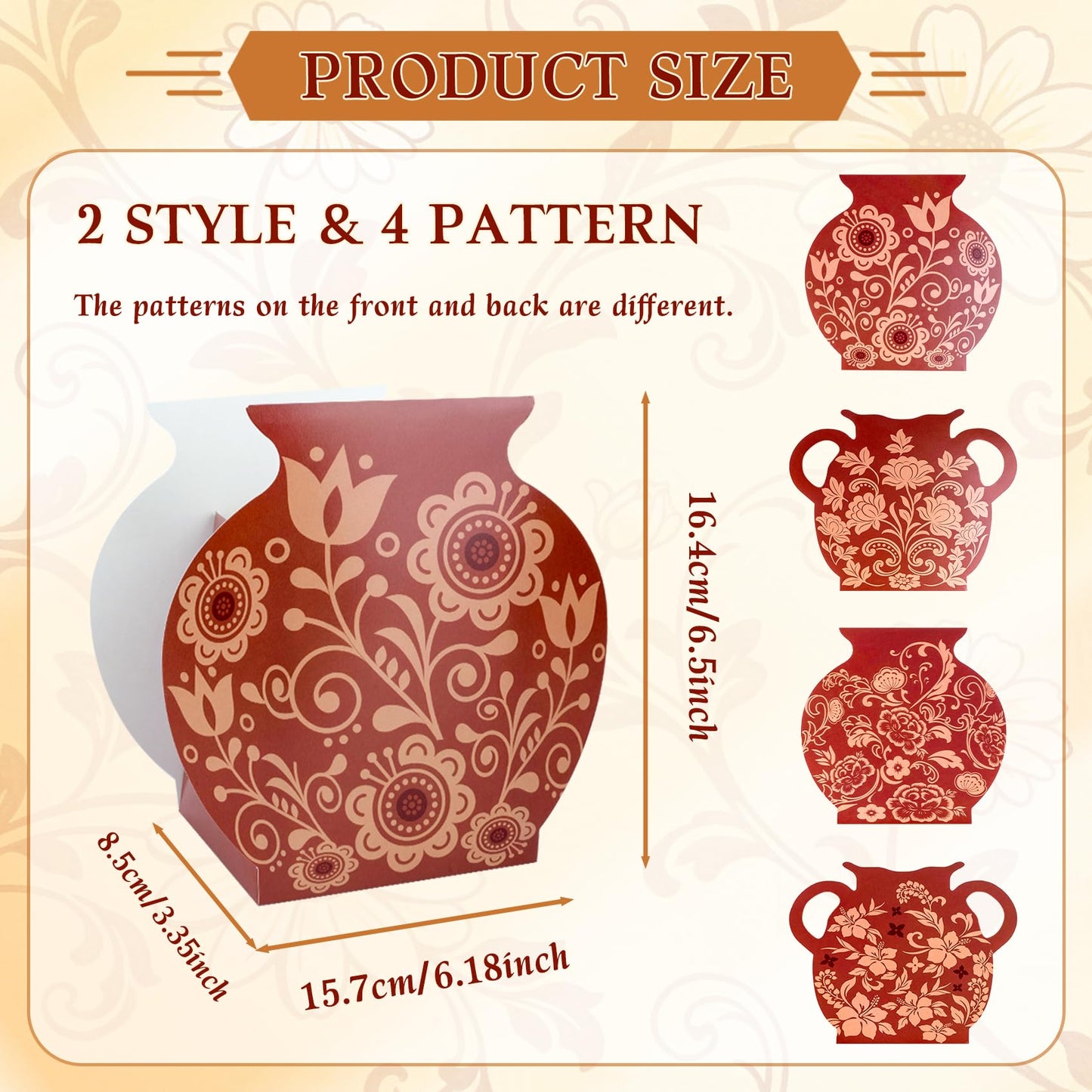 12 Pack Cielito Lindo Barro Paper Vases - Mexican Talavera Style Centerpieces for Cinco De Mayo, Fiesta, Wedding & Birthday Tables