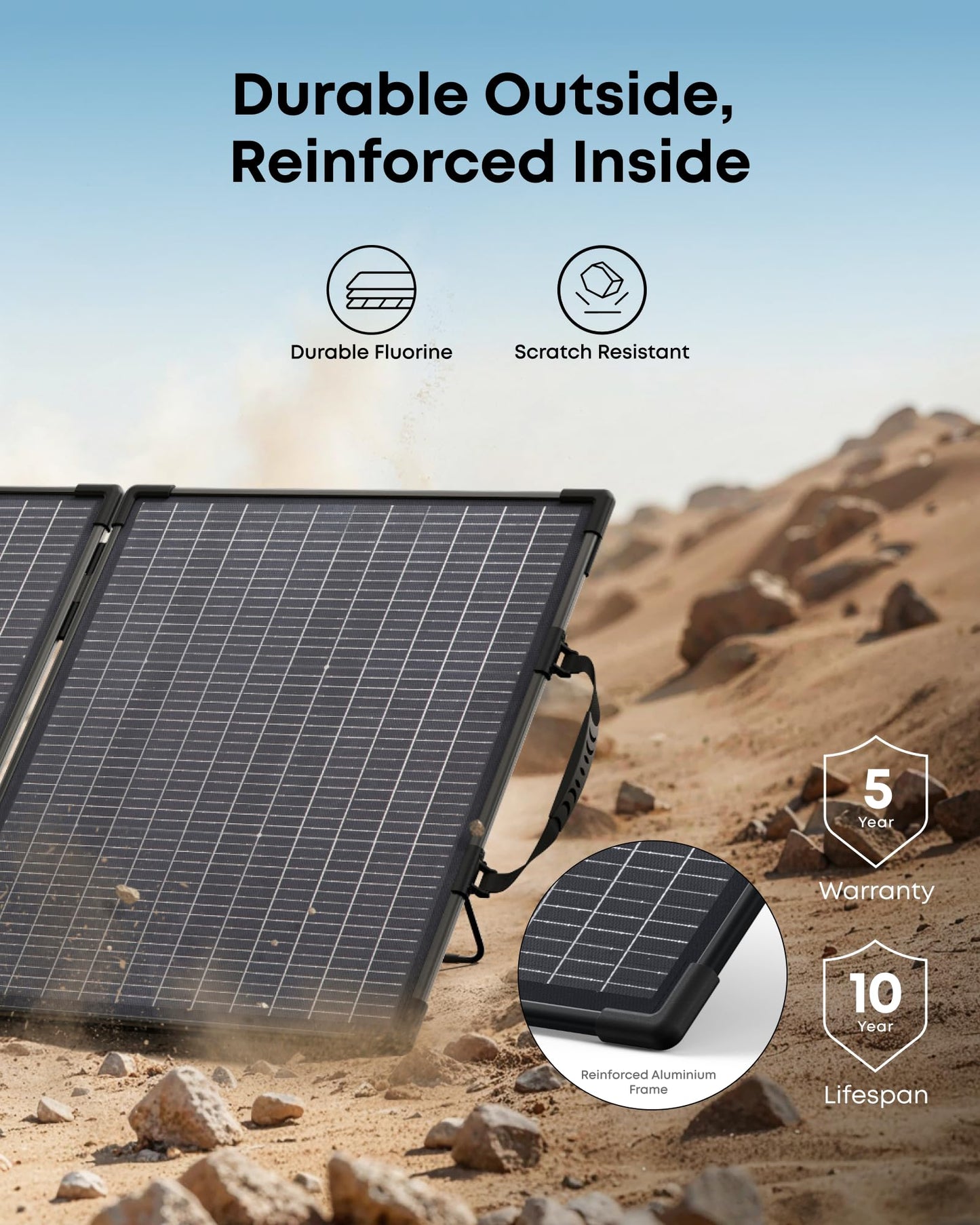Anker SOLIX PS100 Bifacial Portable Solar Panel, 100W Foldable Solar Charger with Dual-Sided Power Generation, 25%+ High Conversion Efficiency, for Camping, RVs, and Home Backup