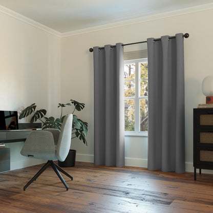 Sun Zero Easton Energy Saving Blackout Grommet Curtain Panel, 40" x 84", Gray