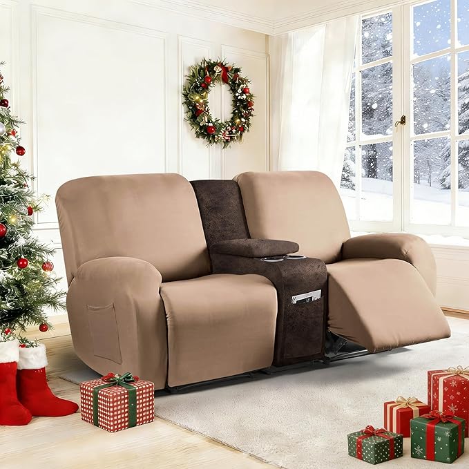 ANARACHON Leather Look Recliner Console Cover