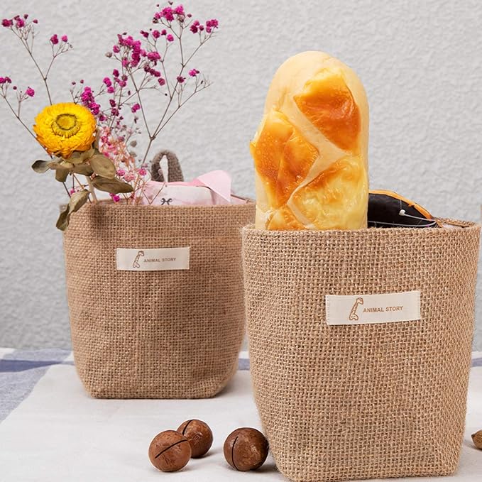 4 Pack Wall Hanging Storage Bags Hanging Storage Bags Cotton Linen Storage