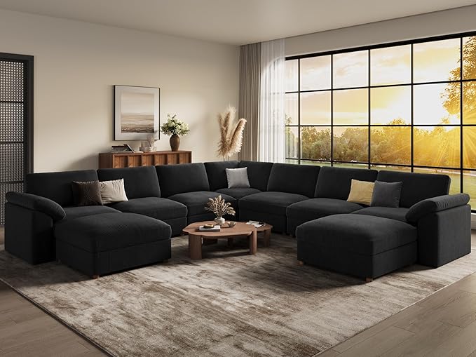 EASE MOOSE Oversized L Shaped Sectional Modular Sofa, Large U Shaped Sectional