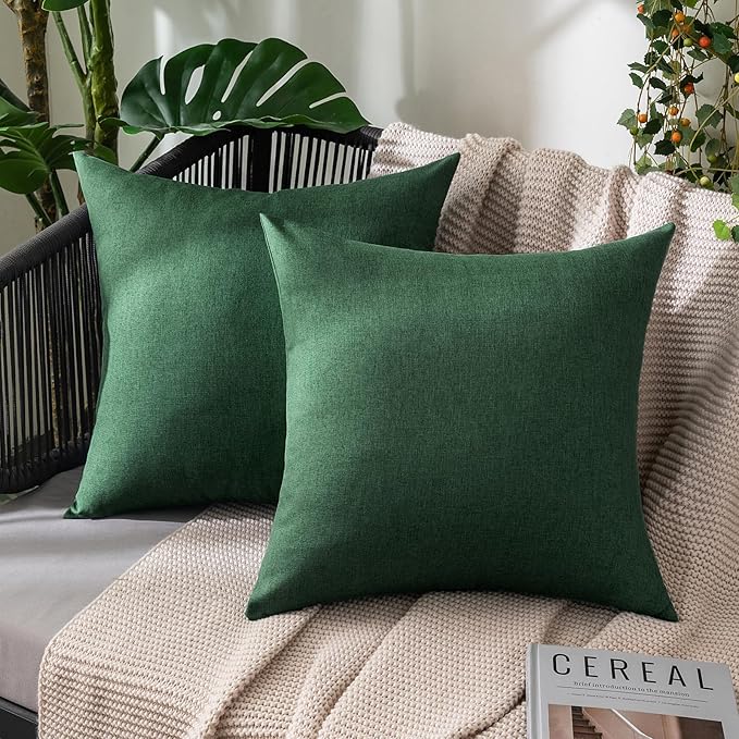 MIULEE Pack of 2 Decorative Outdoor Solid Waterproof Throw Pillow Covers Faux