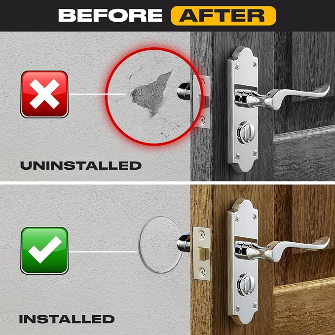 Clear Door Stoppers - Medium 2" (6 Pack) - Door Stoppers for Wall with Strong Back Adhesive - Quiet and Shock Absorbent Silicone Wall Protectors from Door Knobs - Protects Every Surface