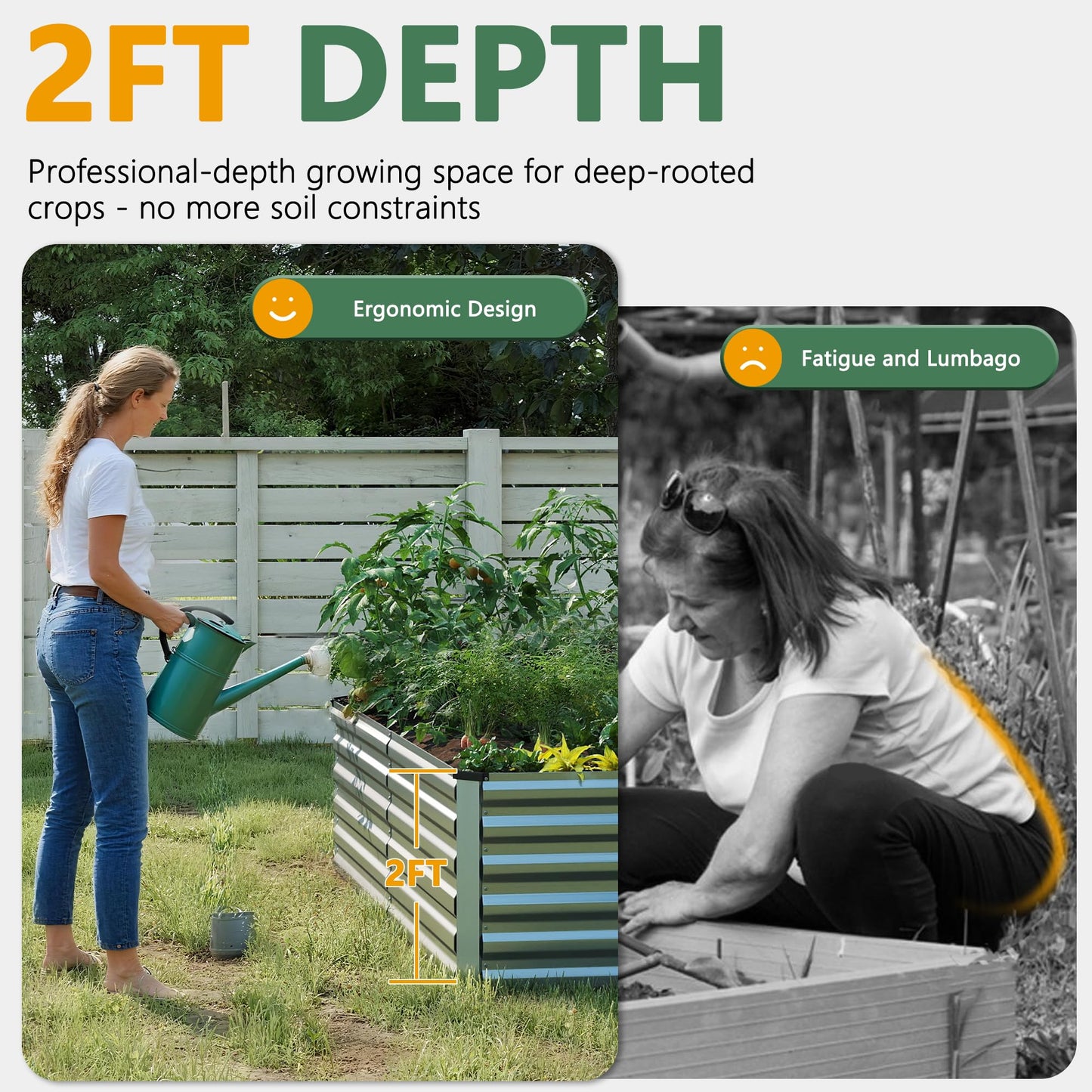 FOOWIN Raised Garden Bed with Arch Trellis for Climbing Plants,Galvanized Raised Garden Bed,Planter Boxes Outdoor for Vegetables Flowers Herb,478 Gallon Capacity Silver
