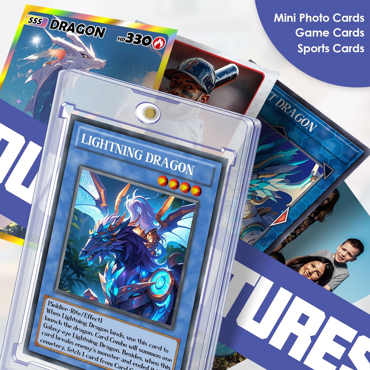 100ct Magnetic Card Holders for Trading Cards, 35pt Acrylic Card Protectors Baseball Card Display Case Fit for Sports Cards, MTG, TCG, Standard Card (Clear)