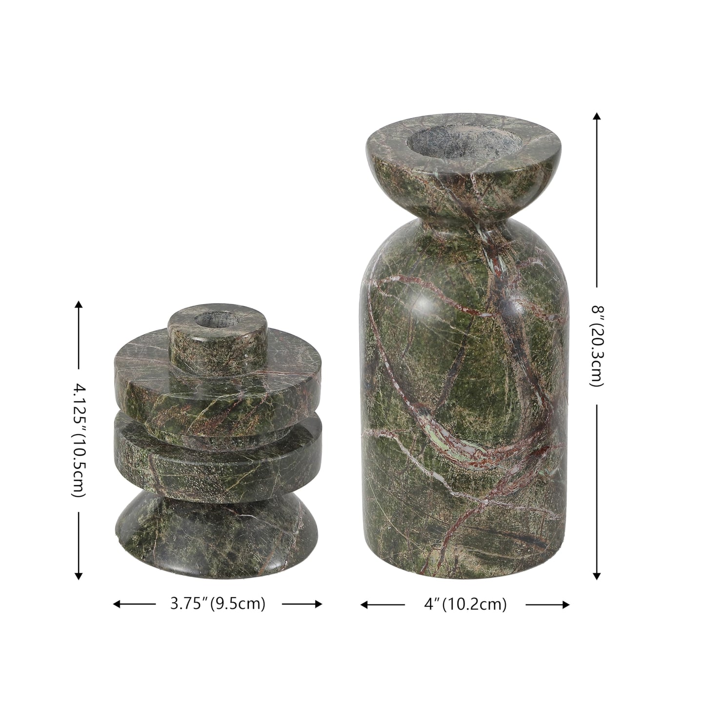 SAFAVIEH Home Collection Thea Green & Red Candle Holder Set of 2 (Fully Assembled)
